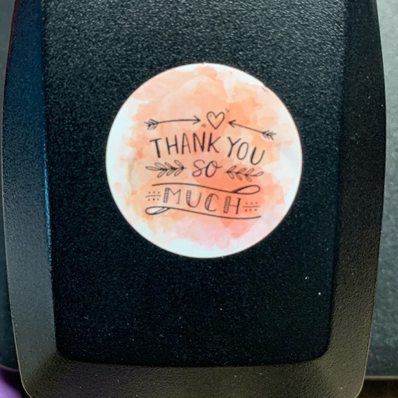 Thank You So Much Sticker Labels 500 labels on roll. 1” Round NWT Peach Color - Picture 2 of 5